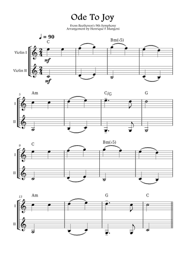 Ode To Joy (arr. Henrique F Mangoni)