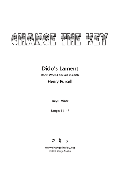 Dido's Lament - F Minor (arr. Change the Key)