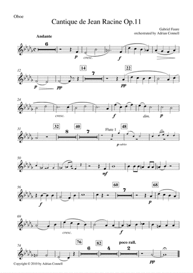 Faure - Cantique de Jean Racine orchestrated Adrian Connell - Oboe (arr. Adrian Connell)