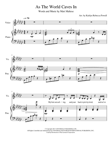 As The World Caves In (arr. Kaitlyn Rebecca Powell)