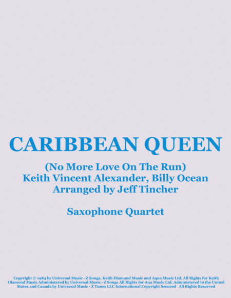 Caribbean Queen (no More Love On The Run) (arr. Jeff Tincher)