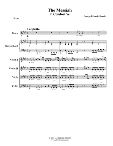 Comfort Ye from The Messiah for Solo Tenor Voice and Chamber Orchestra (arr. Doug Clyde)
