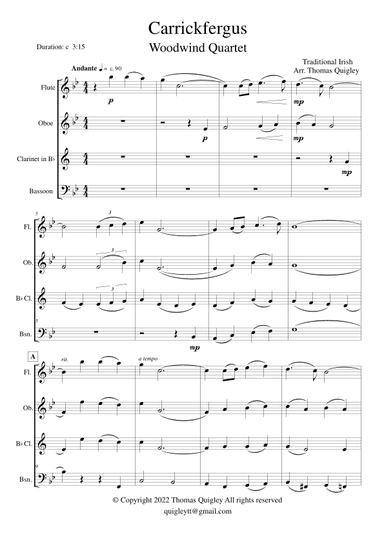 Carrickfergus (arr. Thomas Quigley)