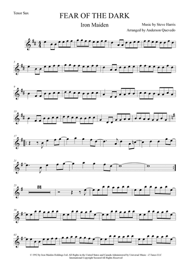 Fear Of The Dark (arr. Anderson Quevedo)