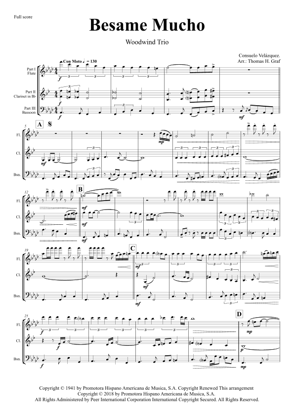 Bésame Mucho (arr. Thomas Graf)