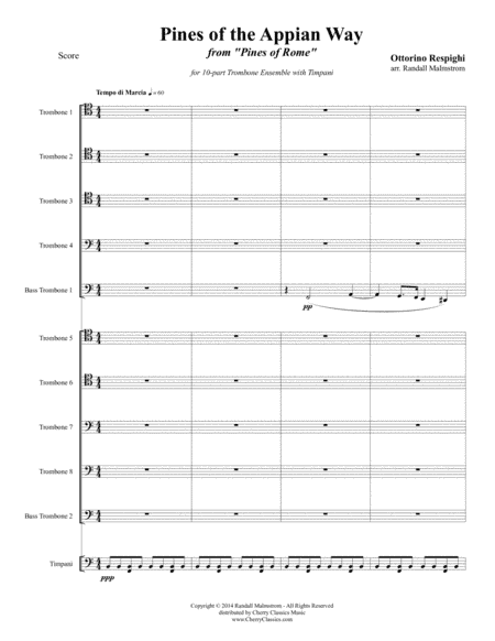 Pines of the Appian Way from Pines of Rome for 10 Trombones & Timpani (arr. Randall Malmstrom)