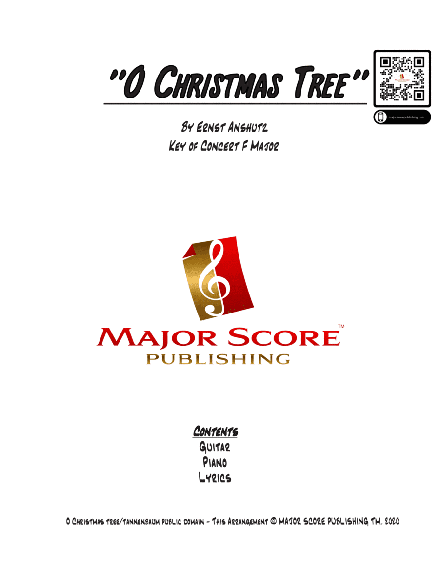O Christmas Tree - Electric Guitar & Piano F Major (arr. MAJOR SCORE PUBLISHING TM.)