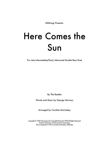 Here Comes The Sun (arr. Caroline McCaskey)