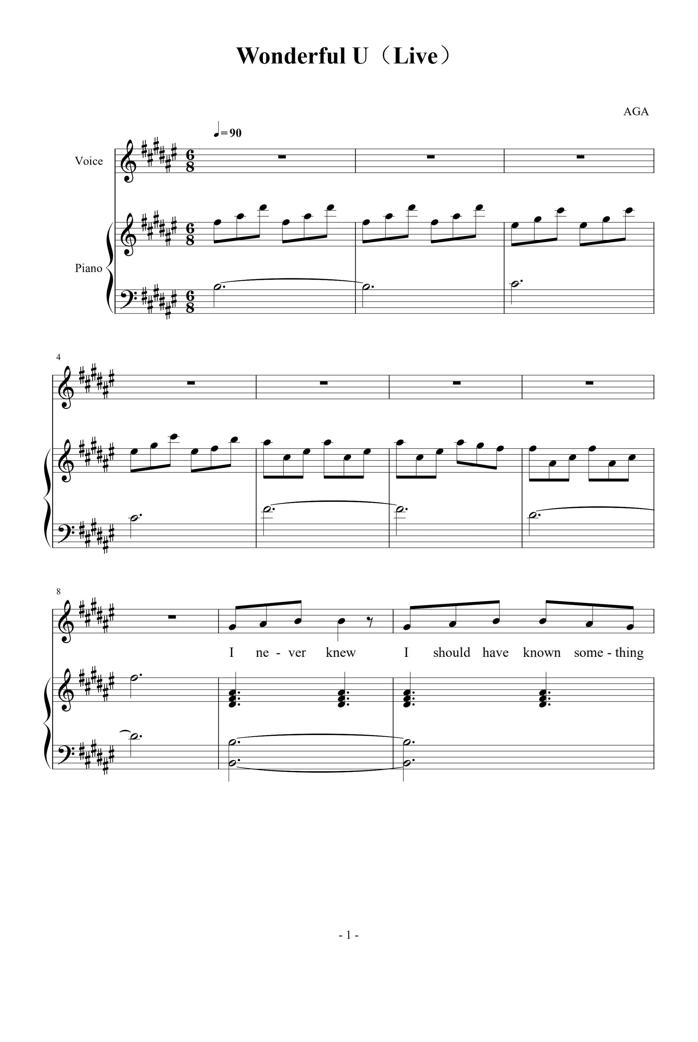 Wonderful U (arr. Aga)