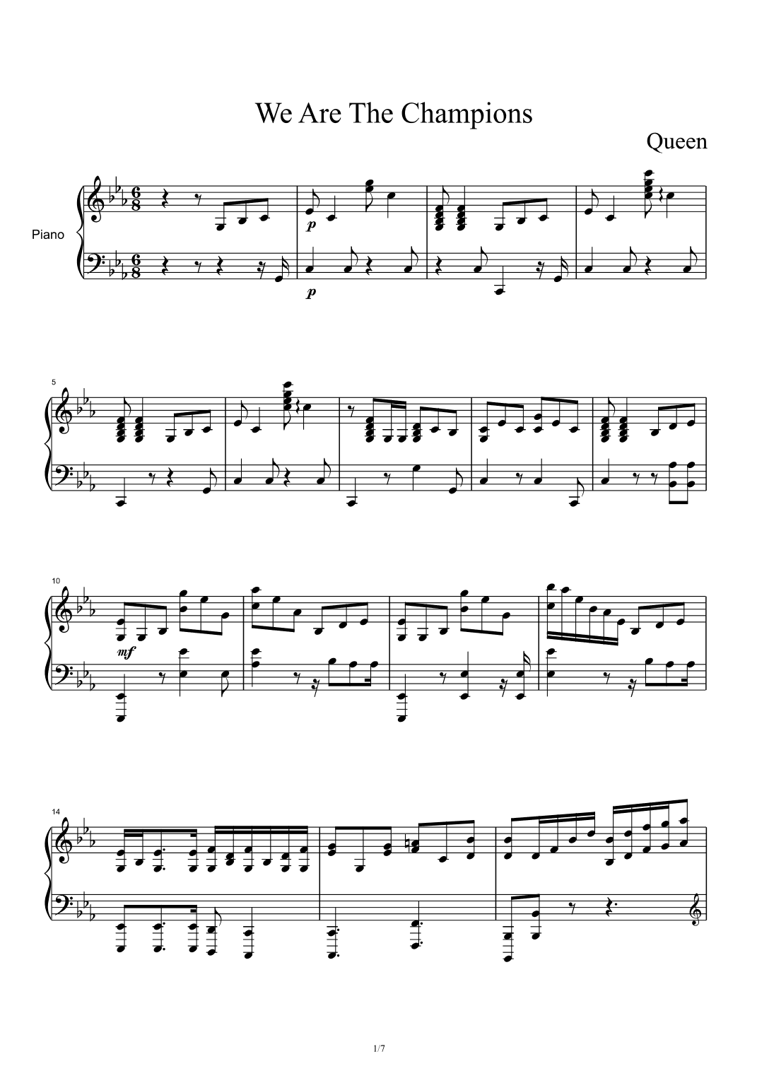 We Are The Champions (arr. Queen)