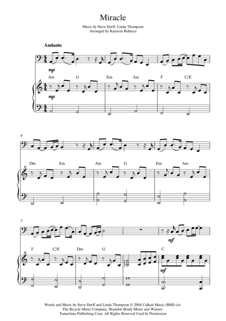Miracle (arr. Kaiserin Rebecca)