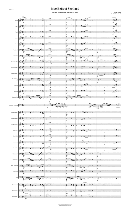 Blue Bells of Scotland for Bass Trombone solo and Concert Band (arr. Bill Reichenbach)