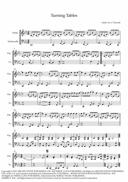 Turning Tables (arr. Caroline Pearsall)