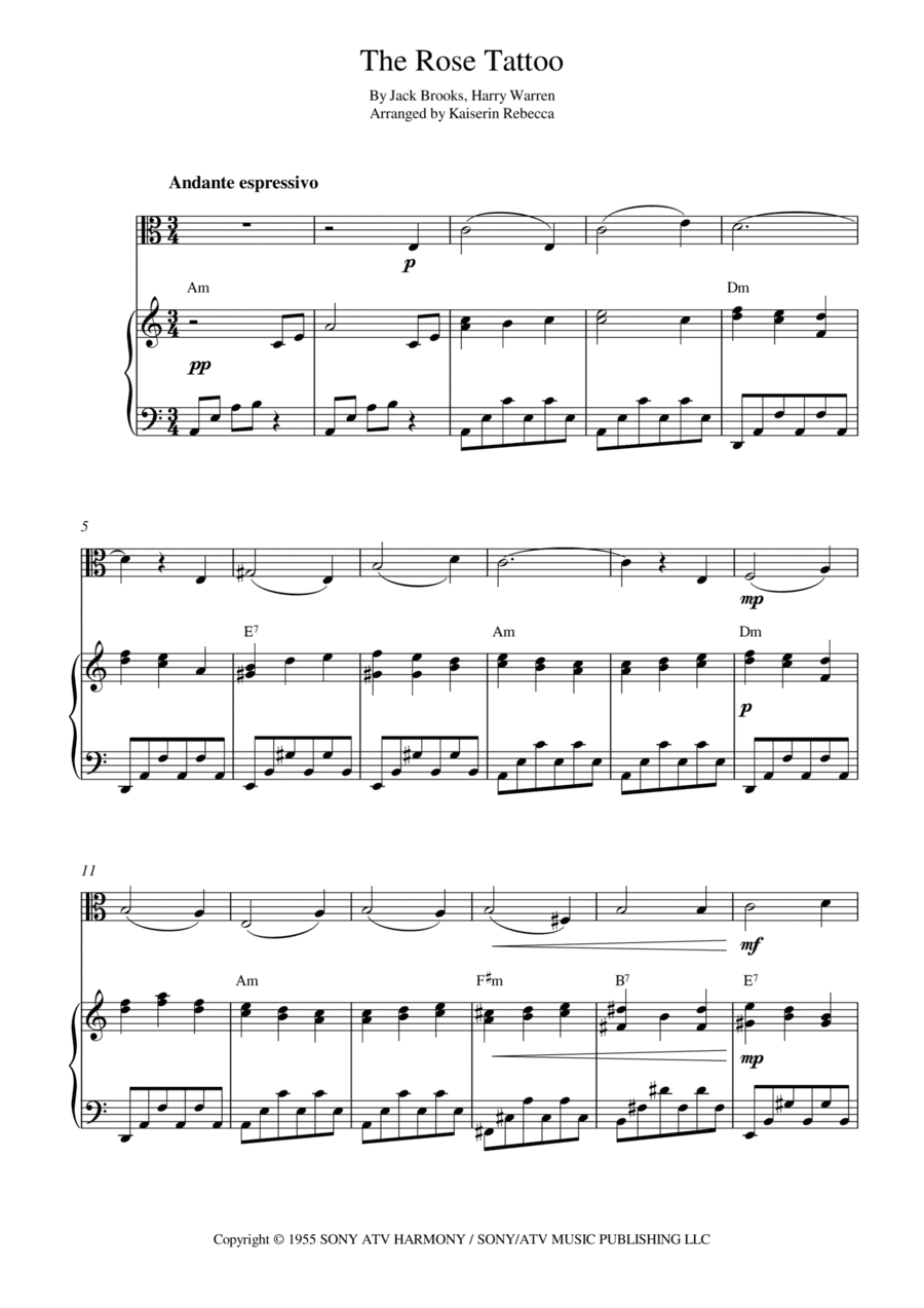 The Rose Tattoo (inspired By The Motion Picture) (arr. Kaiserin Rebecca)
