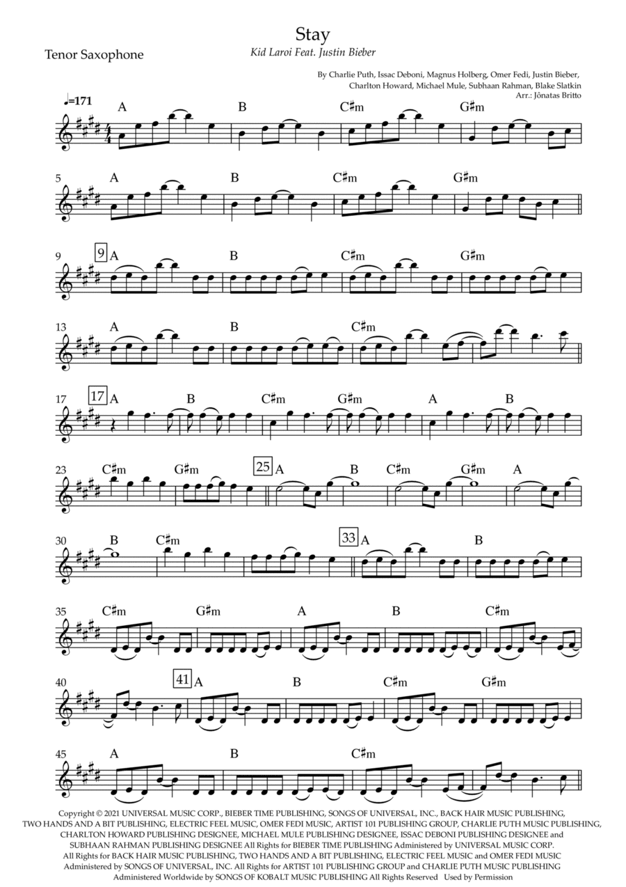 Stay (arr. Jônatas Britto)