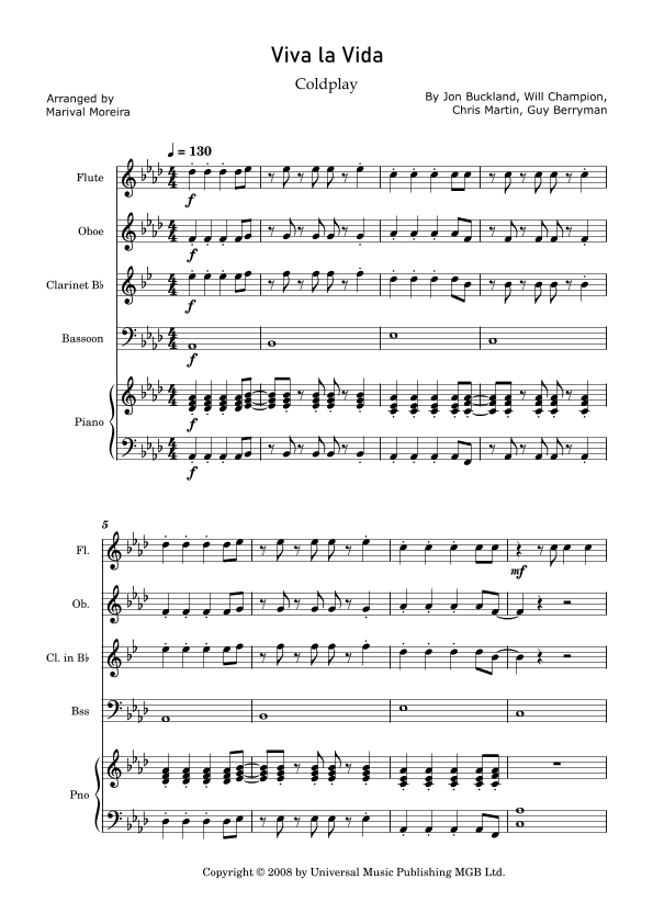 Viva La Vida (arr. Marival Moreira)