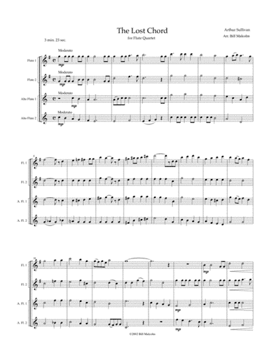 The Lost Chord for flute quartet (arr. All Malcolm)
