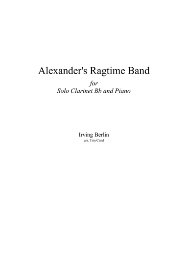 Alexander's Ragtime Band (arr. Tim Curd.)