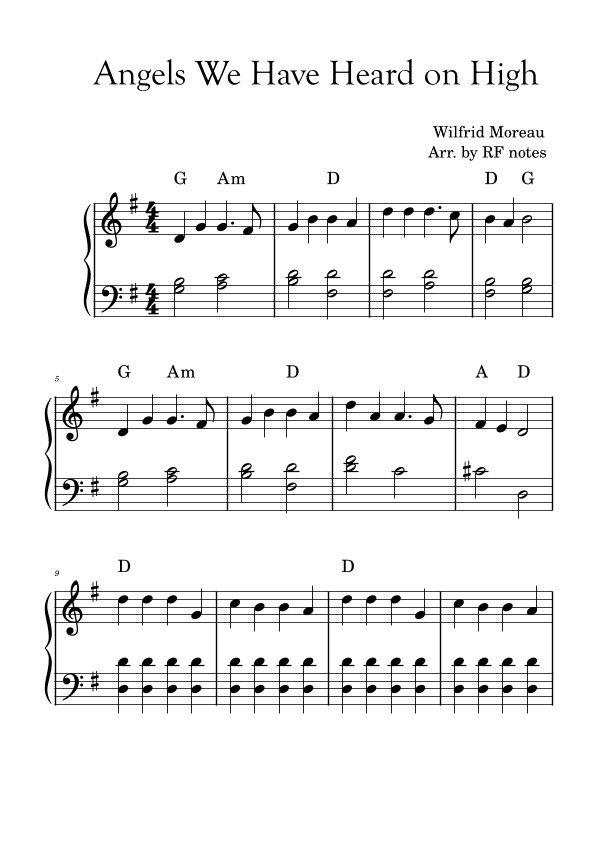 Angels We Have Heard on High (arr. RF notes)
