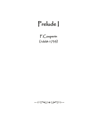 Prelude I by F. Couperin (arr. Museos)