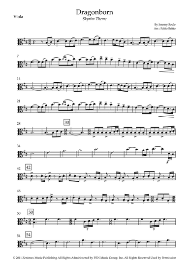 Dragonborn (skyrim Theme) (arr. Fabio Britto)