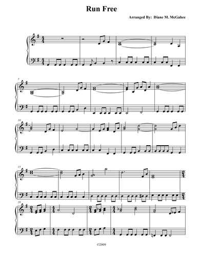 Run Free (arr. Arranged by Diane M. McGahee)