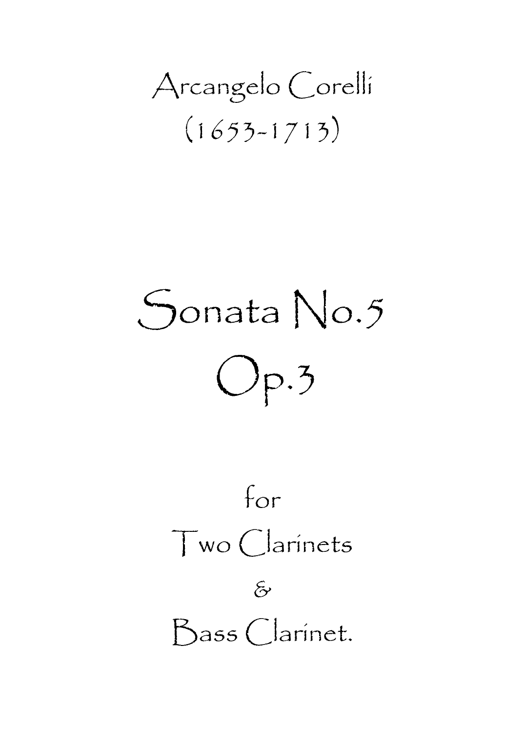 Sonata No.5 Op.3 (arr. Spence Bundy)