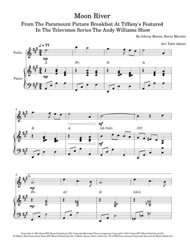 Moon River (arr. Tyler Adams)