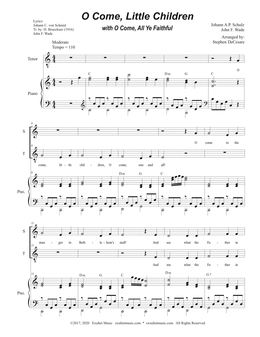 O Come, Little Children (with "O Come, All Ye Faithful") (Duet for Soprano and Tenor solo) (arr. Stephen DeCesare)