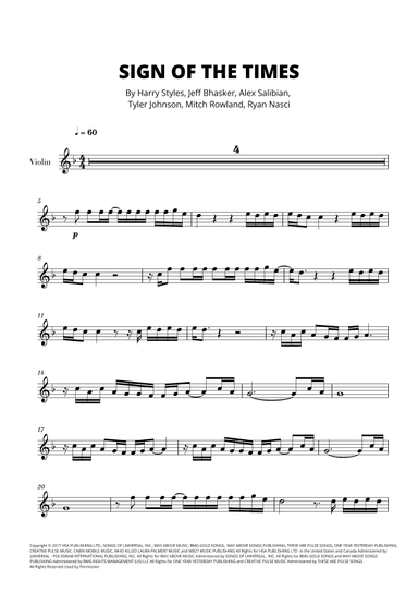 Sign Of The Times (arr. Cadenza Editions)