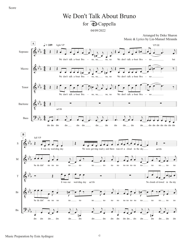 We Don't Talk About Bruno (arr. Deke Sharon)