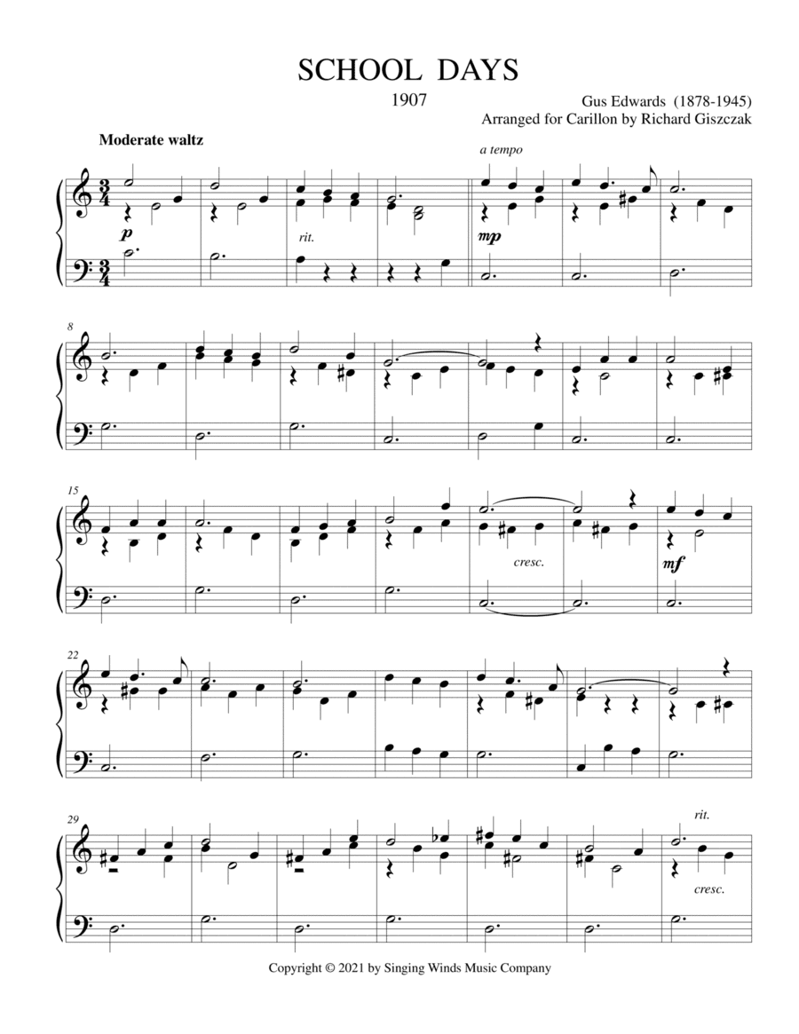 School Days (arr. Richard Giszczak)