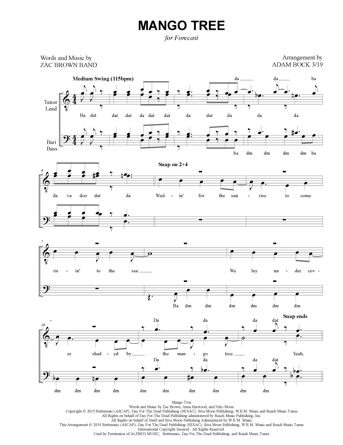 Mango Tree (arr. Adam Bock)