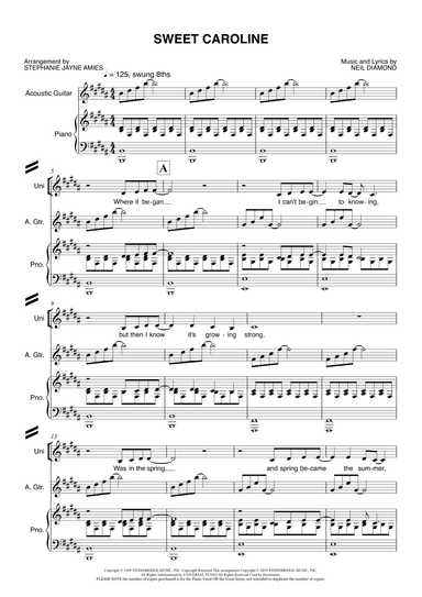 Sweet Caroline (arr. Stephanie Jayne Amies)