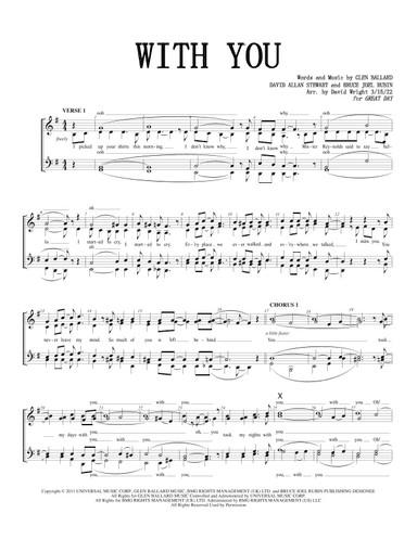 With You (arr. David Wright)