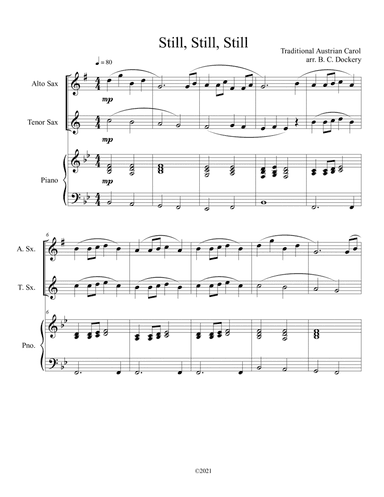 Still, Still, Still (Alto and Tenor Sax Duet) with optional piano accompaniment (arr. B. C. Dockery)