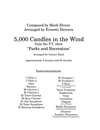 5,000 Candles In The Wind (arr. Ernesto Herrera)
