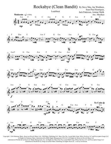 Rockabye (arr. Musikeo)