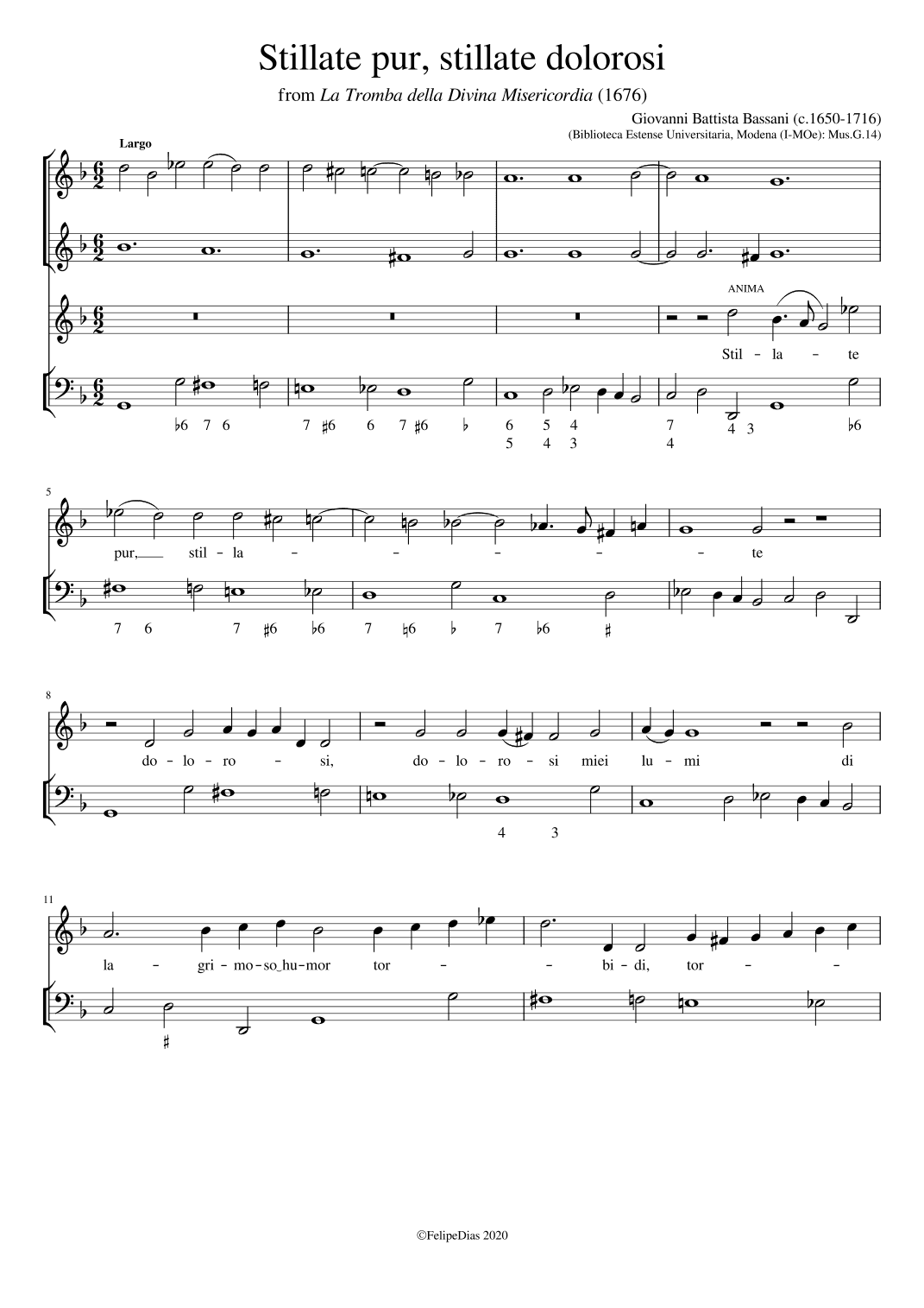 Stillate pur stillate dolorosi (arr. Early Music Scores)
