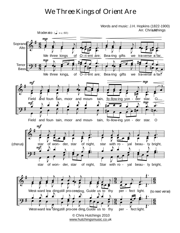 We Three Kings (arr. Chris Hutchings)
