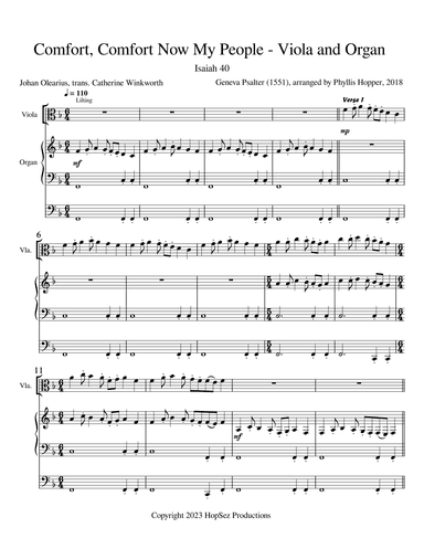 Comfort, Comfort Now My People (arr. Phyllis Hopper)