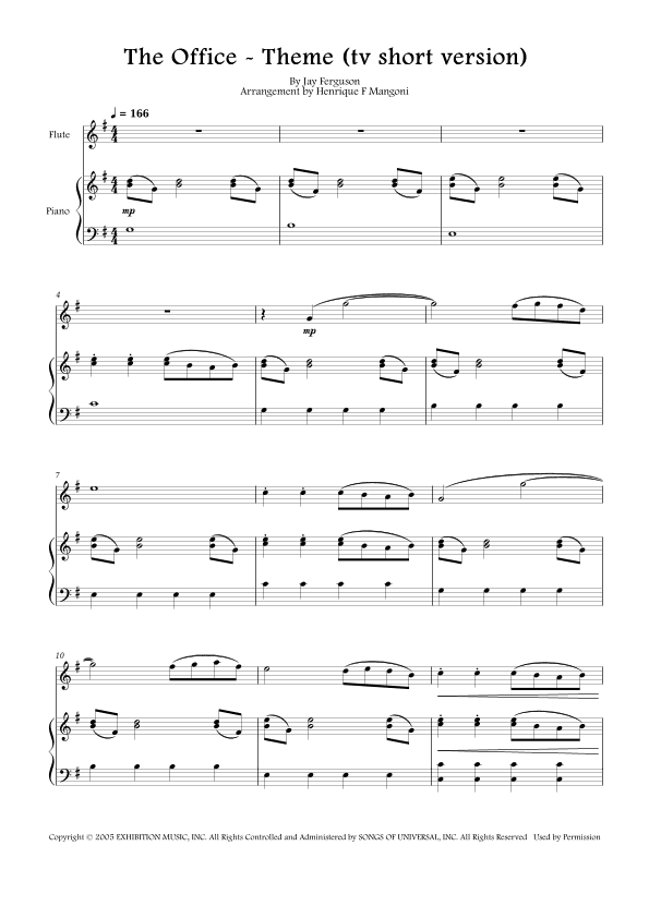 The Office - Theme (arr. Henrique F Mangoni)