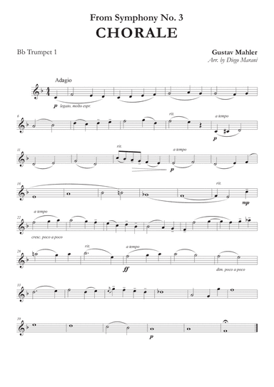 Chorale from Symphony No. 3 for Brass Quartet (arr. Diego Marani)
