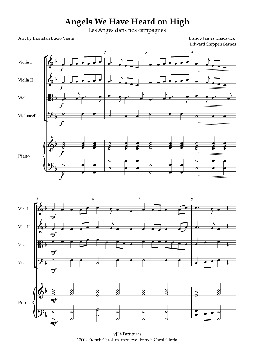 Angels We Have Heard on High (arr. Jhonatan Lucio Viana)