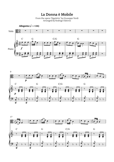 La Donna è Mobile (arr. Rodrigo Faleiros)