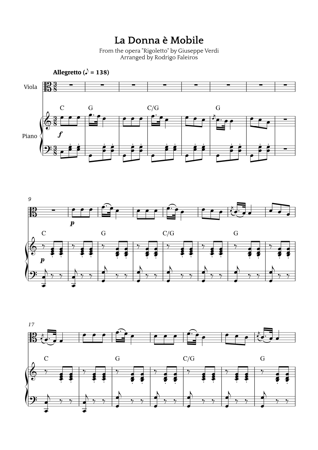 La Donna è Mobile (arr. Rodrigo Faleiros)