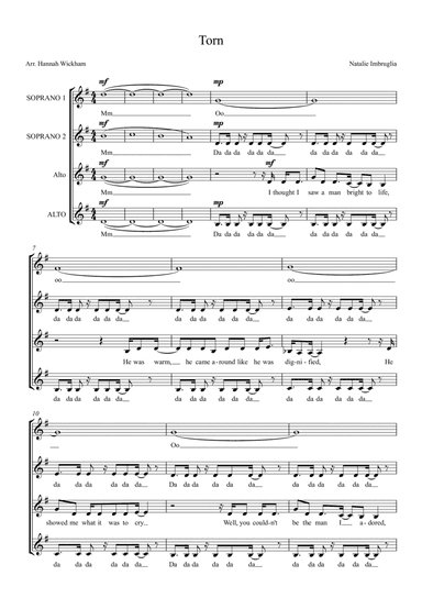 Torn (arr. Hannah Wickham)