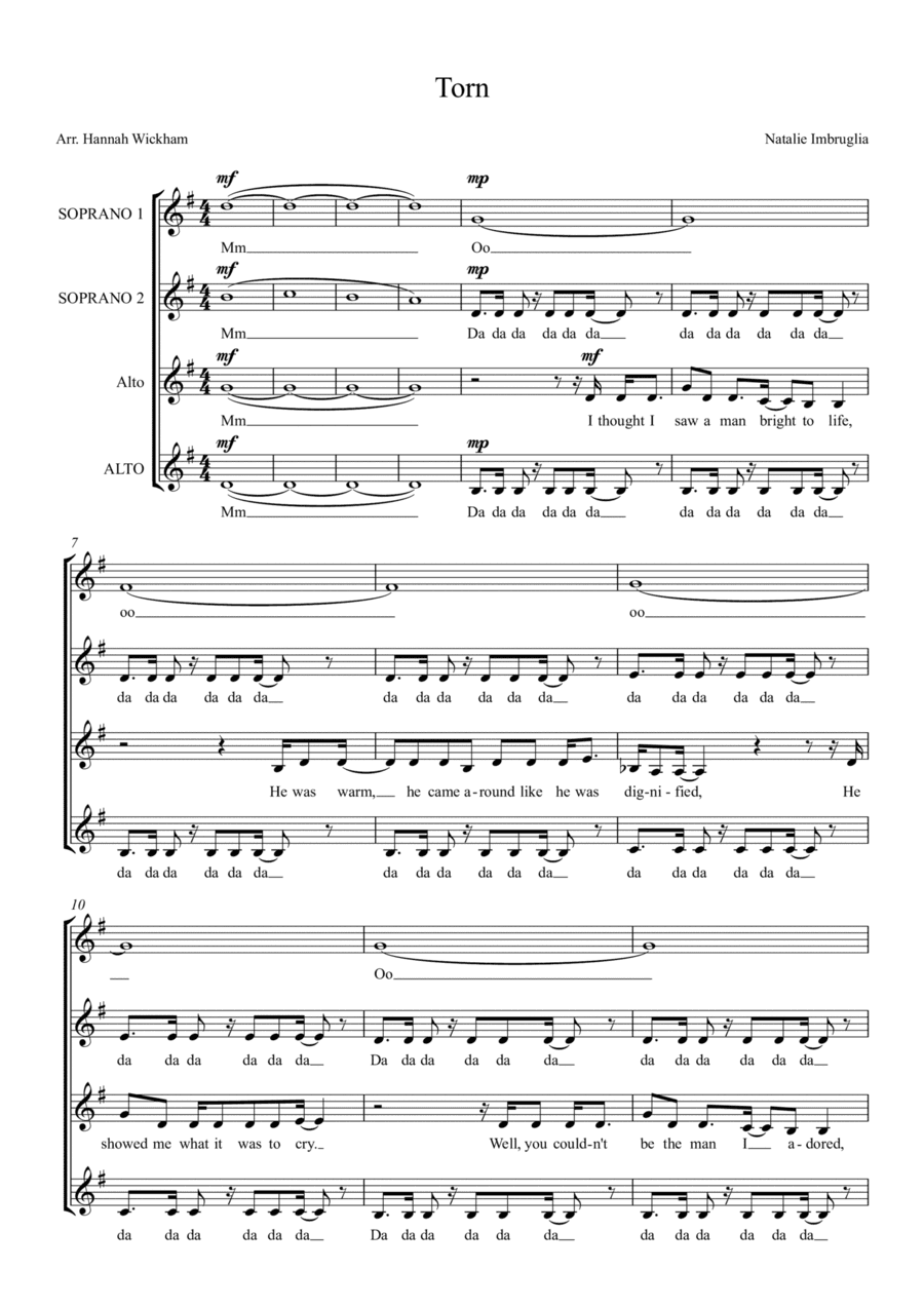 Torn (arr. Hannah Wickham)