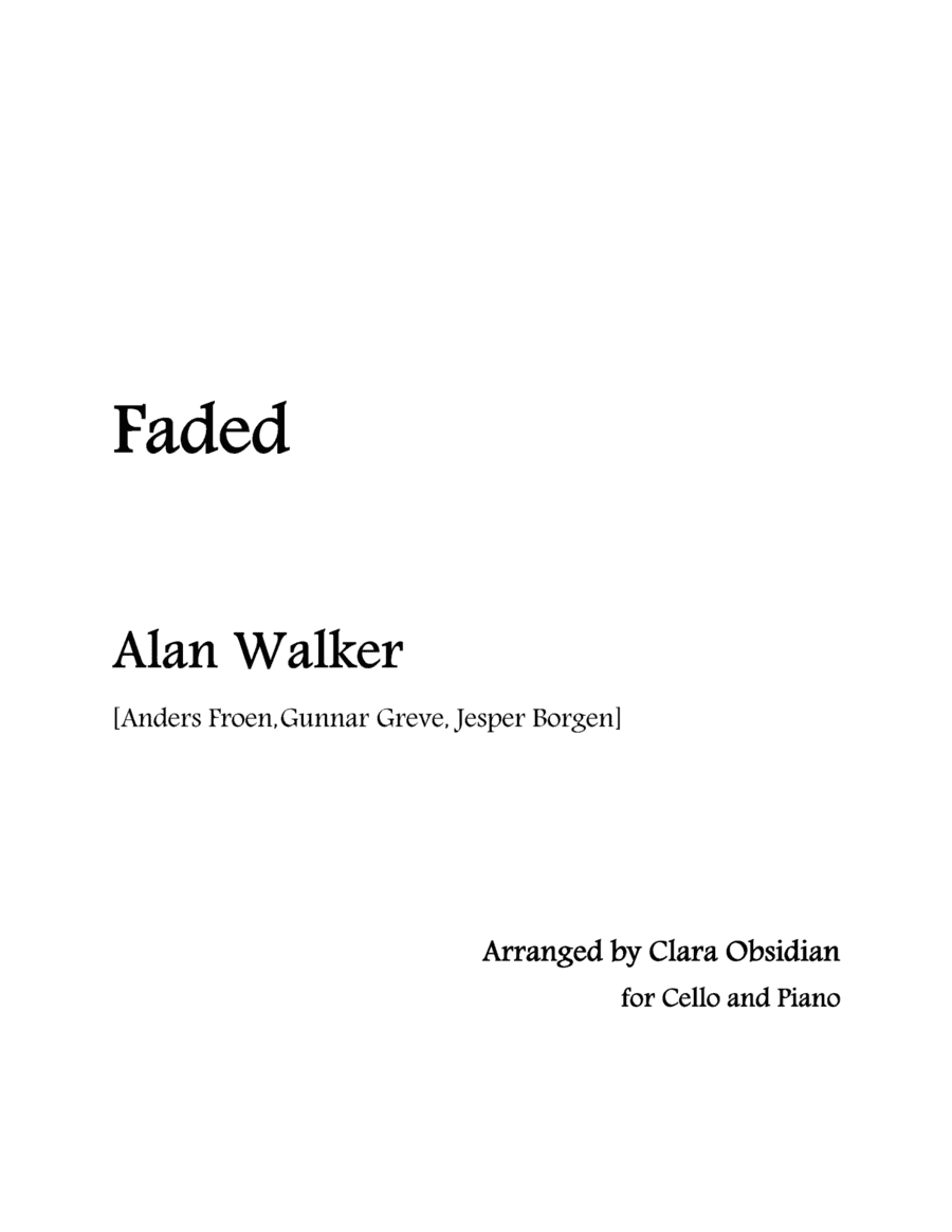 Faded (arr. Clara Obsidian)