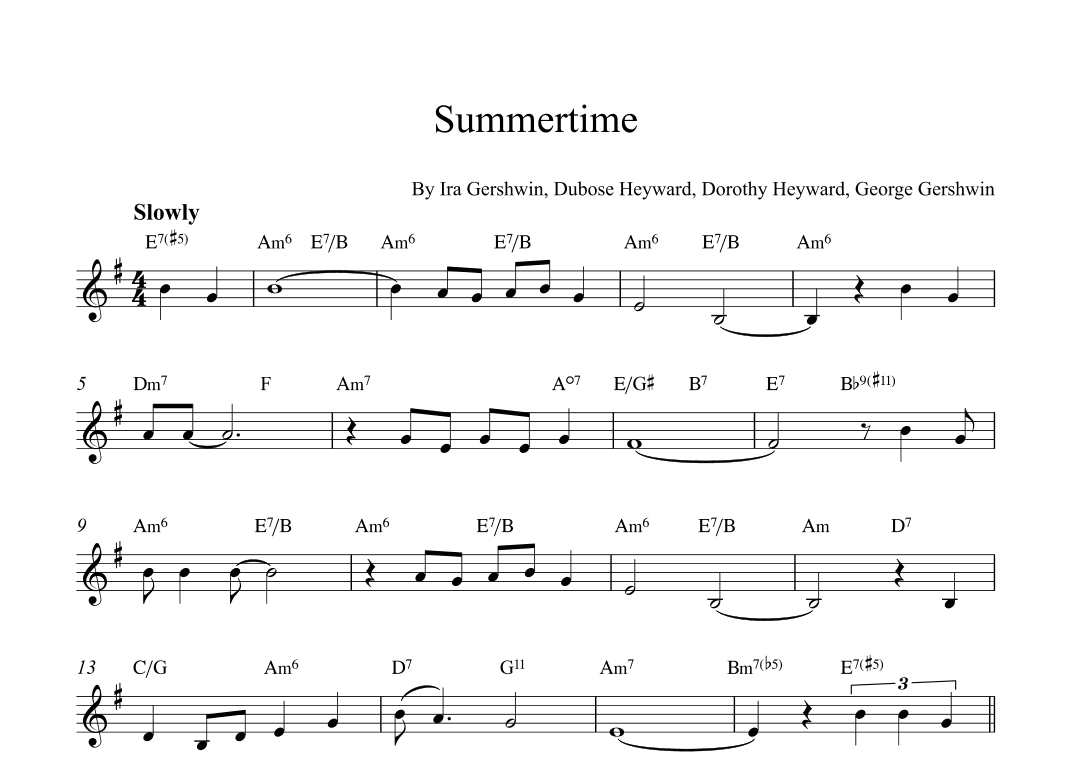Summertime (arr. Alex Nunes Rodrigues)